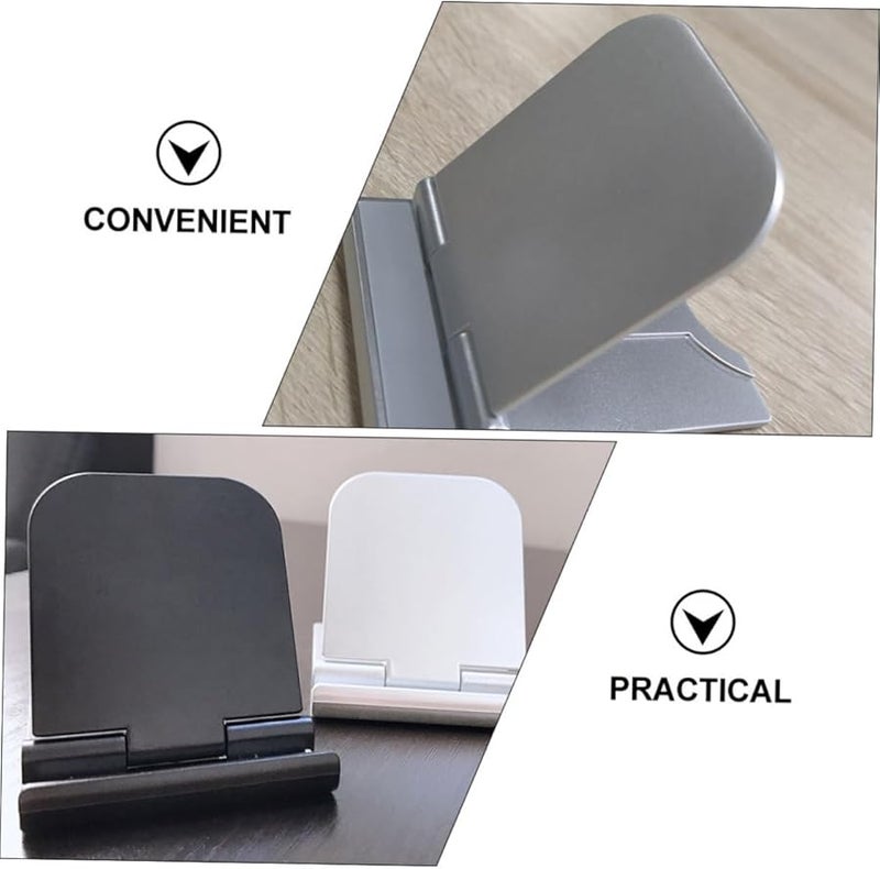 Healifty 3 Pack Plastic Phone Tablet Stand Portable Desktop Holder Black Silver Rose Gold - Image 3